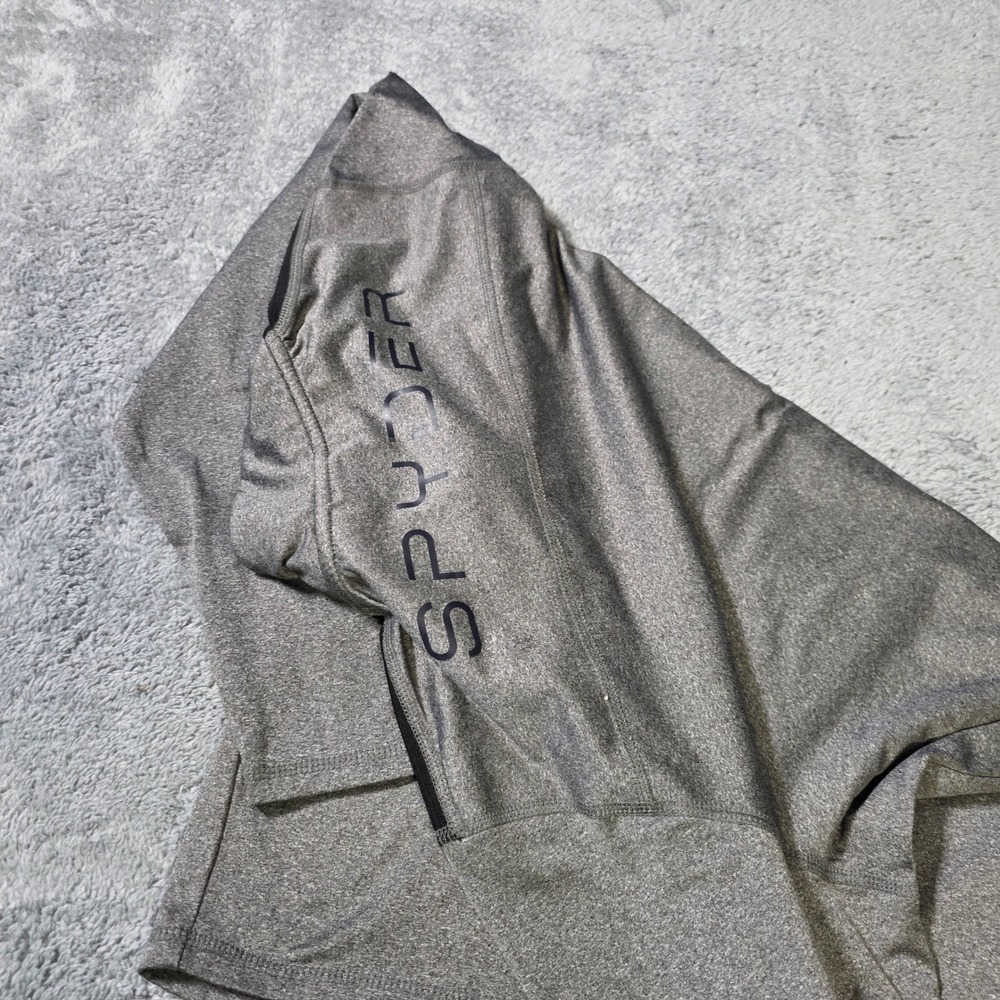 Spyder Mens Medium Pullover Gray Quarter Zip Active Performance Heathered 1254 - Picture 4 of 5